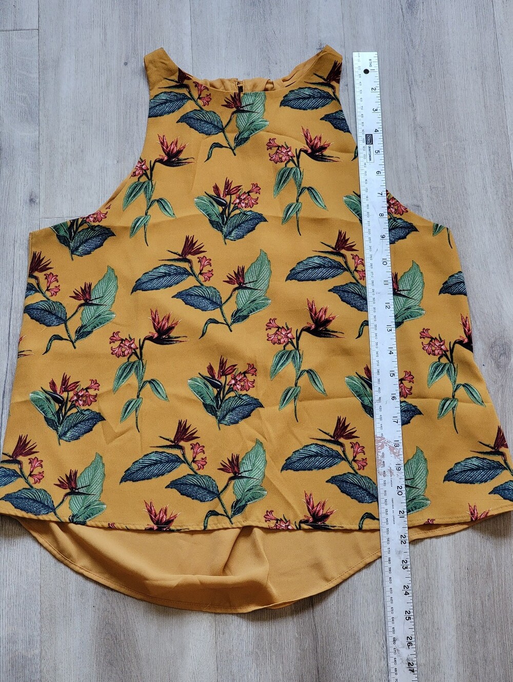 FOREVER 21 Draped Mustard Floral Halter Tank Top